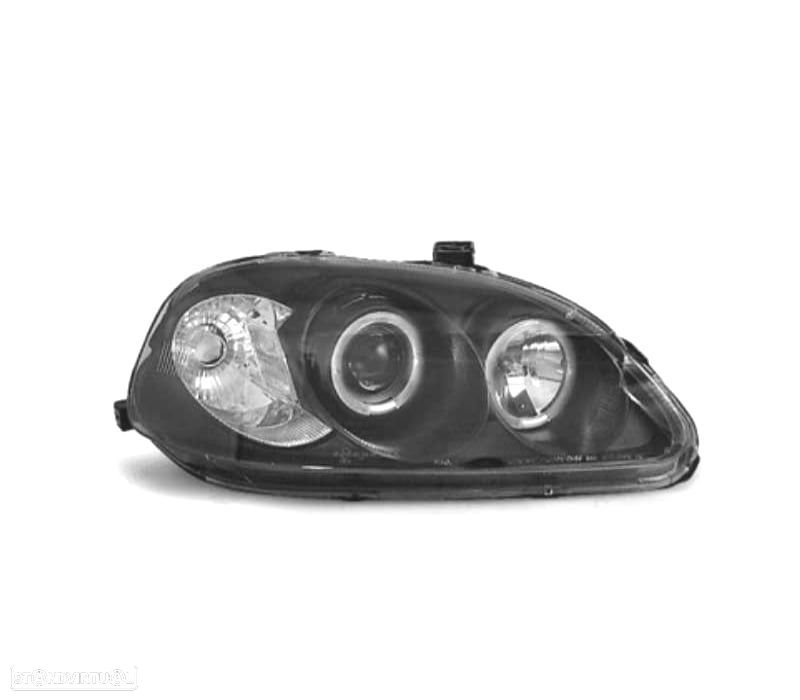FARÓIS ANGEL EYES HONDA CIVIC 99-01 FUNDO PRETO - 2