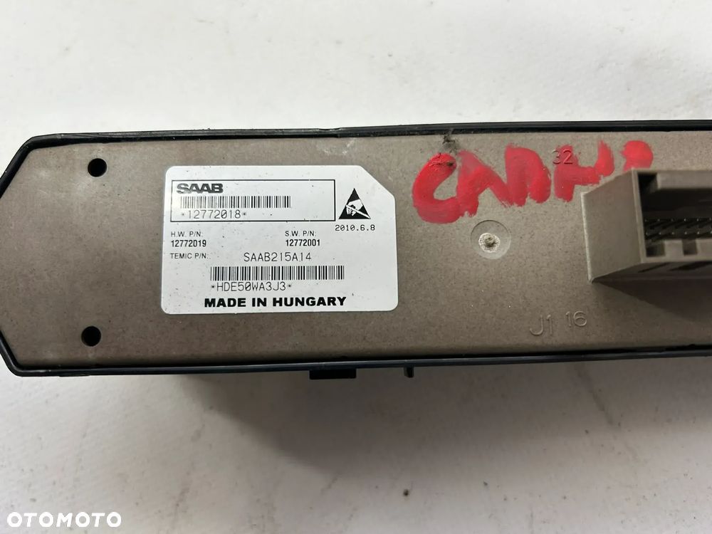 Saab 93 9-3cabrio przełącznik szyb panel moduł sterowania kierowcy 12772018 - 3