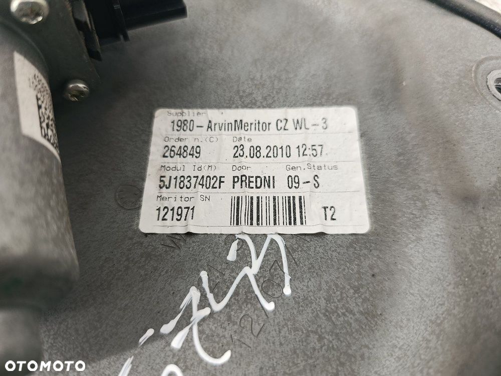 PODNOŚNIK SZYBY PRAWY PRZÓD Z STELAŻEM SKODA FABIA II FL 5J1837402F - 4