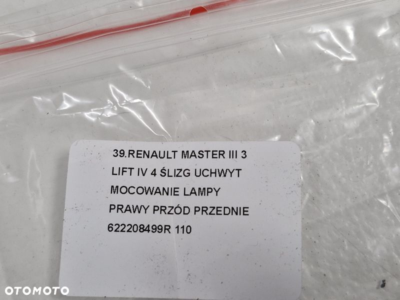 RENAULT MASTER III 3 LIFT IV 4 ŚLIZG UCHWYT MOCOWANIE LAMPY PRAWY PRZÓD PRZEDNIE 622208499R - 6