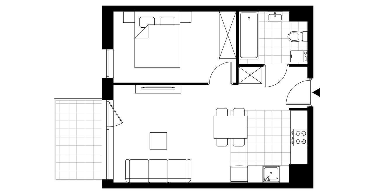 2-pokojowe mieszkanie 39m2 + balkon Bez Prowizji - Pełny obrazek: 3/9