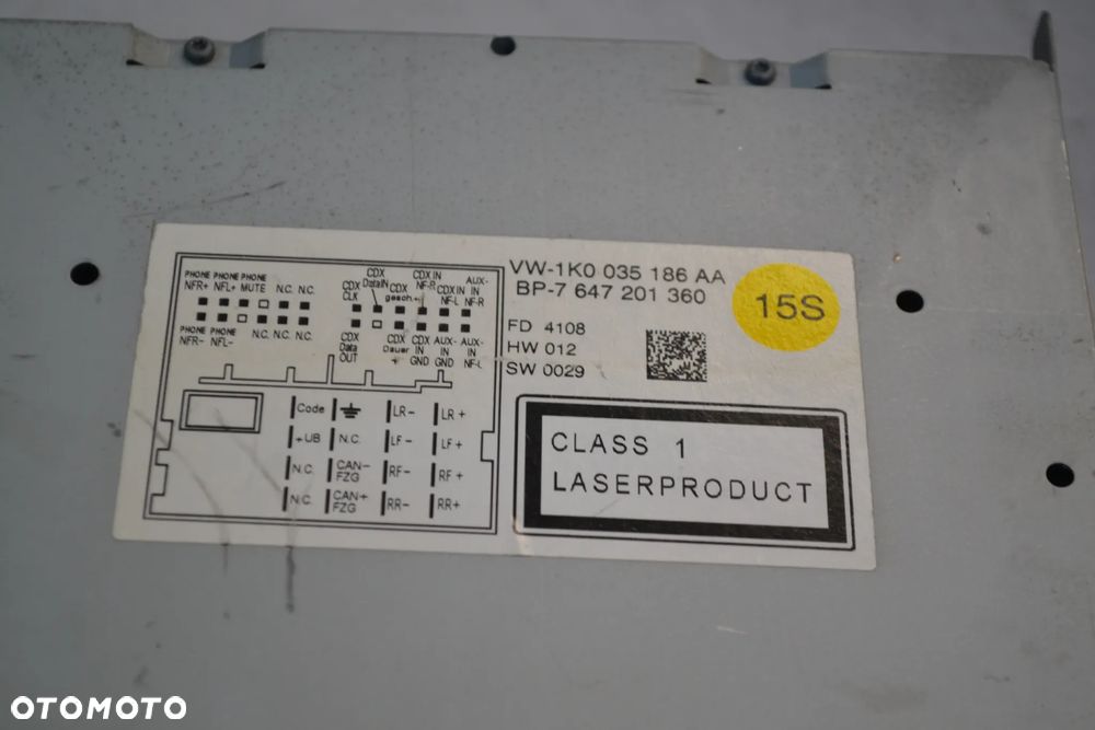 VW POLO 6R GOLF V VI PLUS PASSAT B6 B7 TIGUAN CADDY RADIO SAMOCHODOWE FABRYCZNE 1K0035186AA KOD - 3