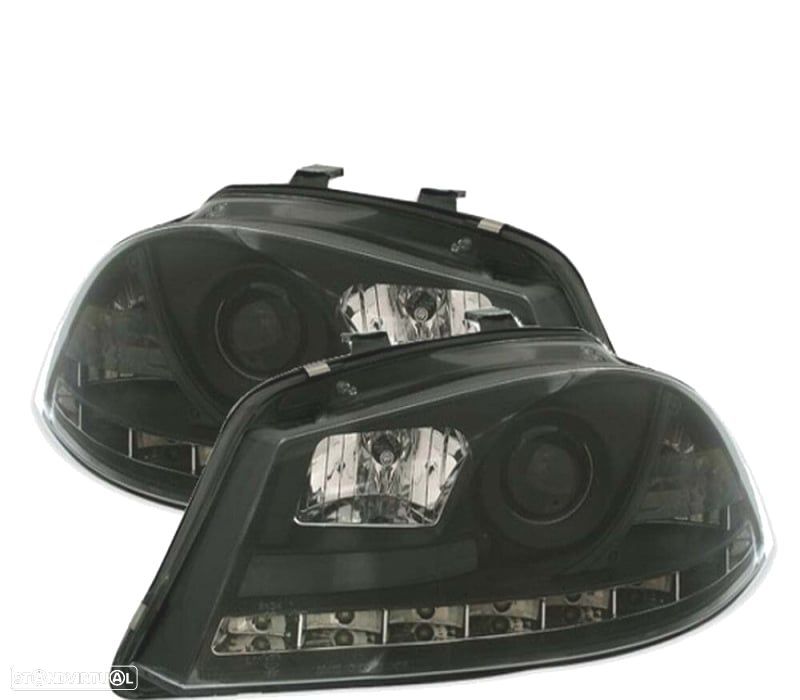 CONJUNTO DE FAROIS PARA SEAT IBIZA CORDOBA 02-08 6L DRL PRETOS H1 H1 - 1
