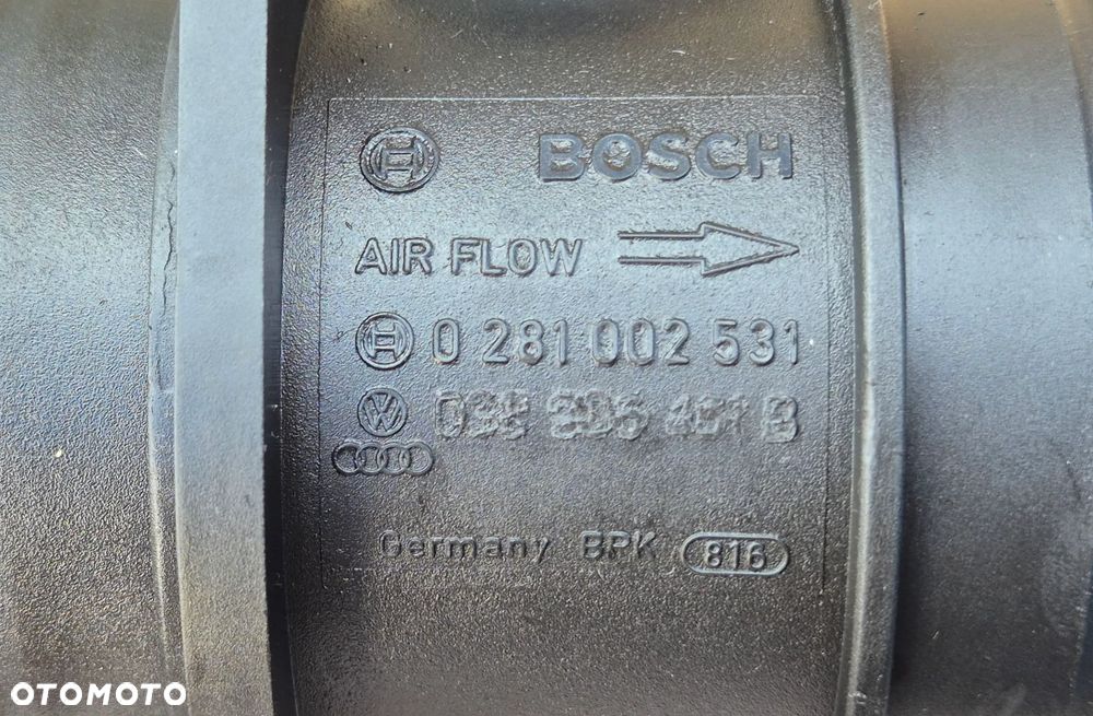 PRZEPŁYWOMIERZ POWIETRZA PRZEPŁYWKA AUDI A3 8P SEAT LEON II SEAT TOLEDO III SEAT ALTEA SEAT ALTEA XL SKODA OCTAVIA II VW TOURAN I VW CADDY III VW GOLF V VW JETTA VW PASSAT B6 1.9 TDI 0281002531 038906461B - 11