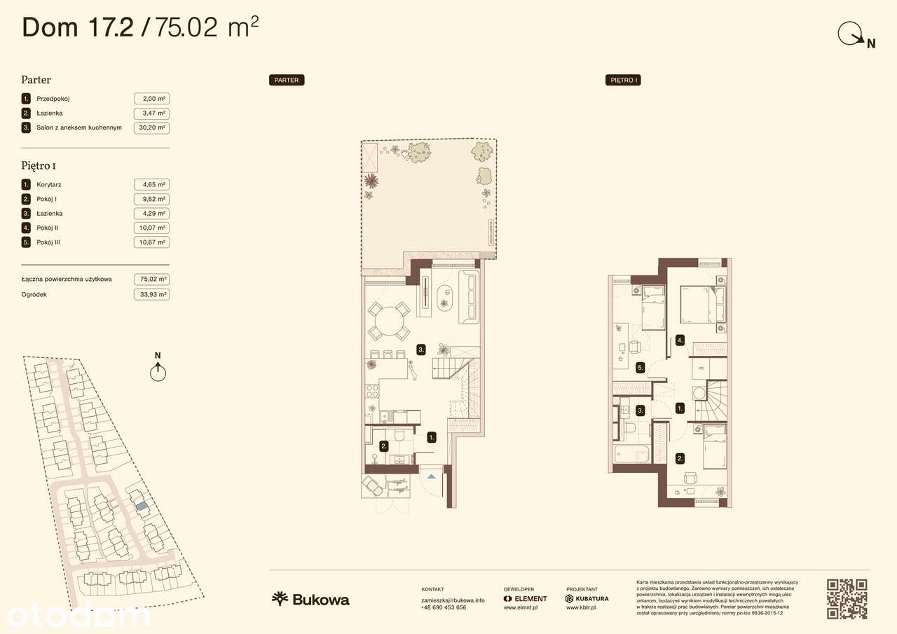 Mieszkanie na sprzedaż, 4 pokoje, 75 m², Modlnica