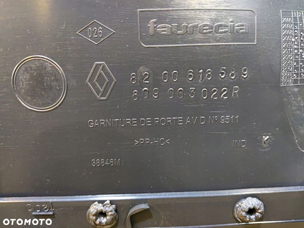 MERCEDES CITAN W415 KANGOO III BOCZEK TAPICERKA DRZWI PRAWY PRZÓD 15r - 7