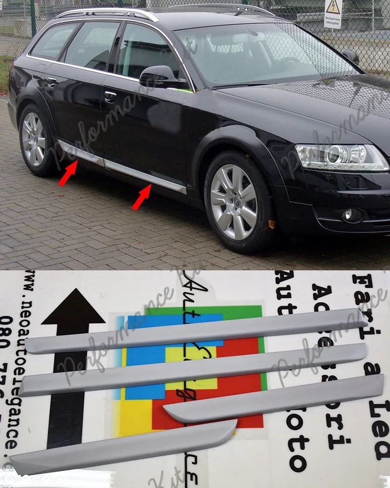 AUDI A6 C6 4F S6 RS6 - LISTWY NA DRZWI 4 SZTUKI PODKŁAD - 1