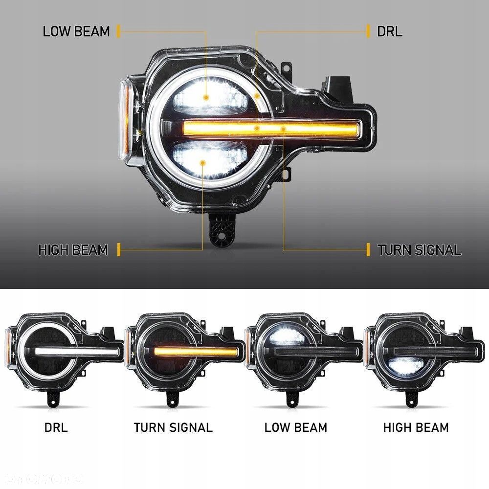 Reflektory Lampy L+R Vland LED Tuning Black Ford Bronco VI mk6 u725 - 8