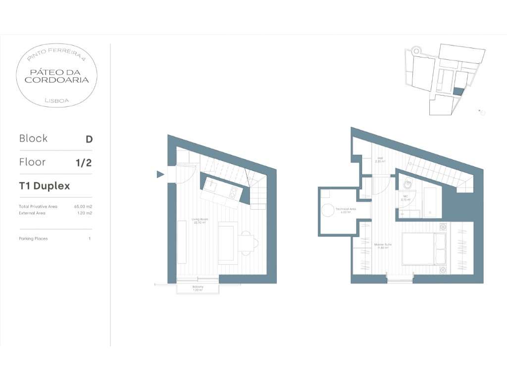 T1 Duplex no Condominio Privado Pateo da Cordoaria - Grande imagem: 5/7