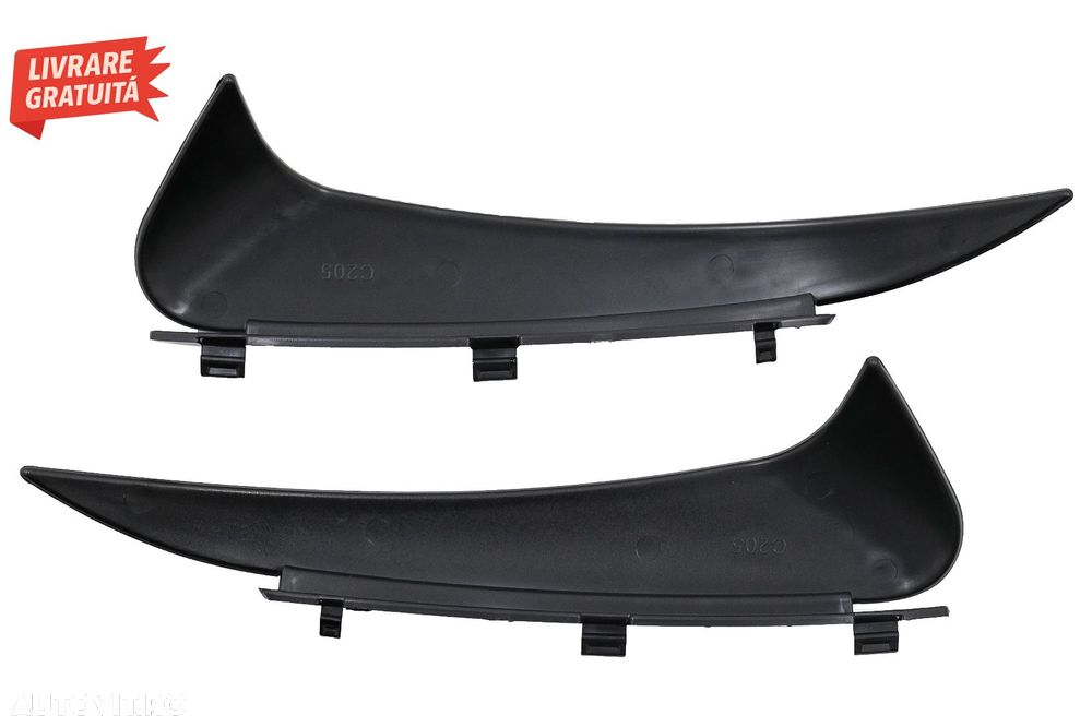 Ornamente Bara Spate Flapsuri Mercedes C Class C205 A205 (2015-2019) Negru Lucios- livrare gratuita - 5