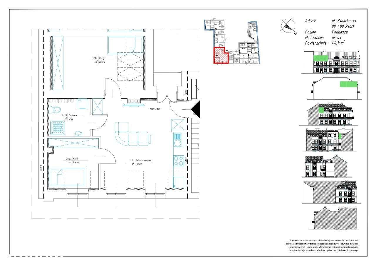 NOWE MIESZKANIE- 44,14 m2- Stare Miasto w Płocku