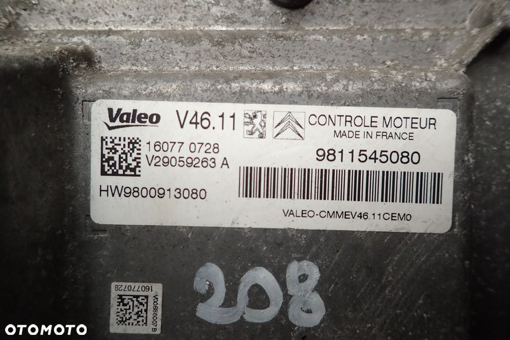 PEUGEOT 208 CZĘŚCI - 9811545080, 1096632X, 1063071, 9812713380, 9807532080, 9804092380, 9804092280, 9804848480, 9672848580, 9813849080 - 3
