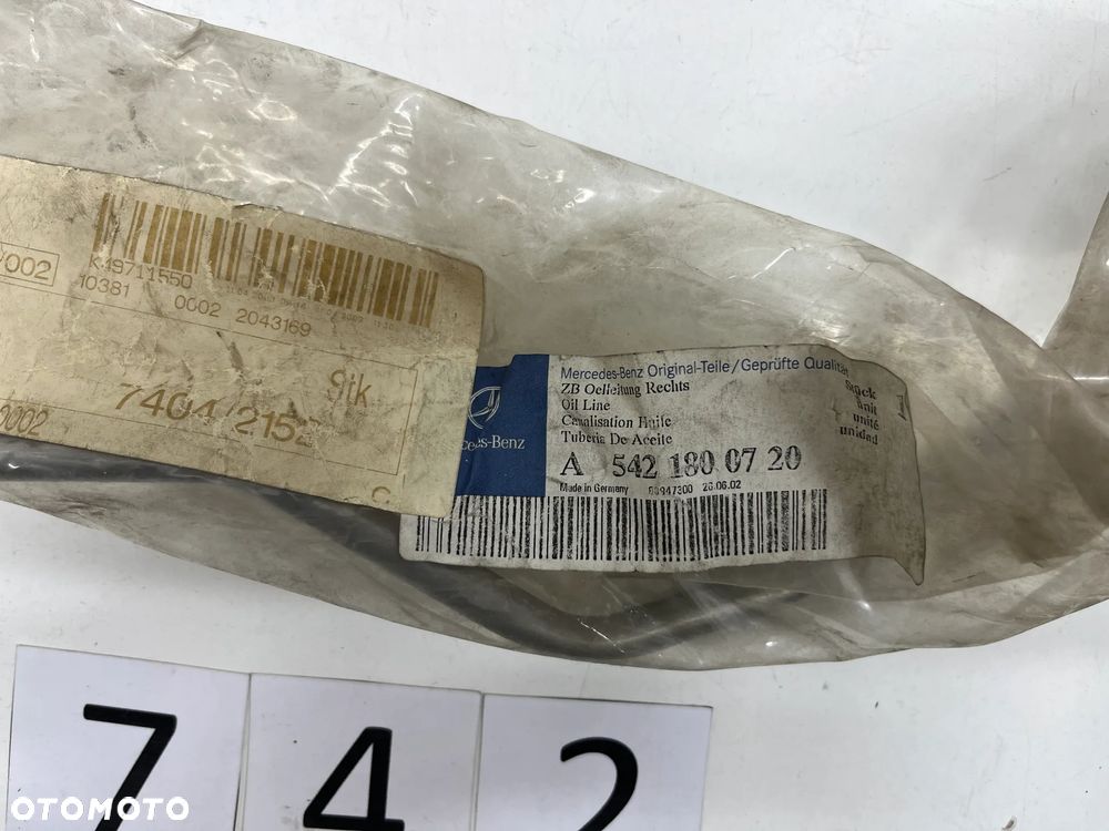 Rurka, przewód olejowy Mercedes A 5421800720 - 3