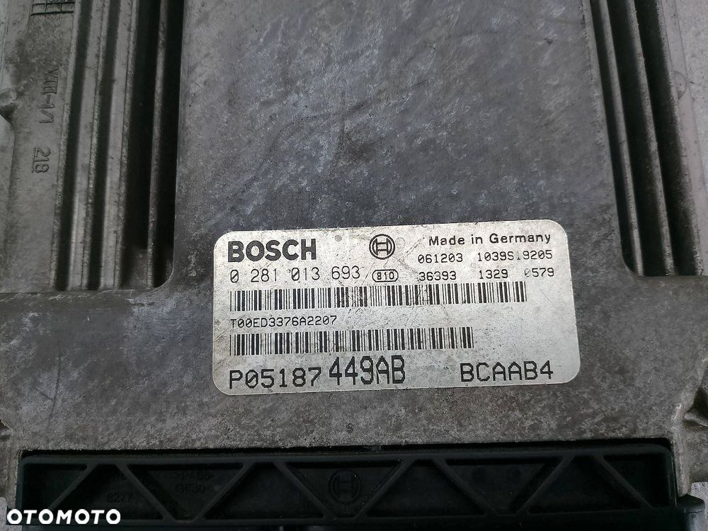 KOMPUTER, STEROWNIK DODGE CALIBER P05187449AB 0281013693 2.0 CRD - 4