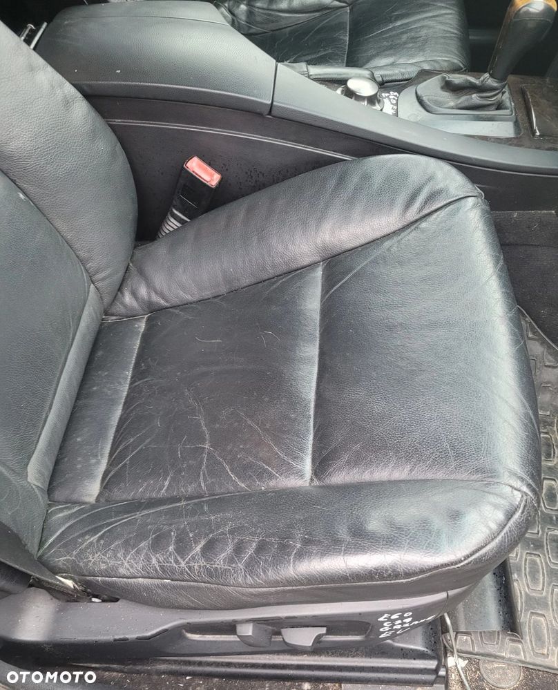 FOTEL PRAWY PRZÓD PRZEDNI BMW E60 E61 EUROPA GRZANY PAMIĘĆ CZARNA SKÓRA - 2