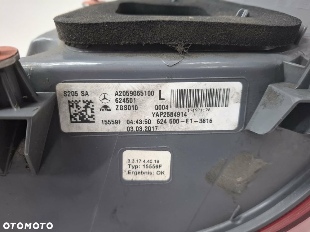 MERCEDES  W205 KOMBI LED LAMPA TYLNA LEWA TYŁ EUROPA W205 nr. A2059065100 - 2