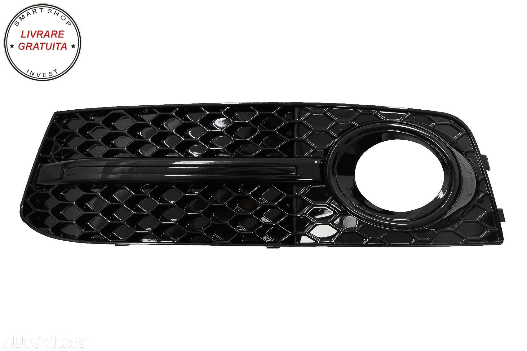 Grile Laterale Bara Fata AUDI A4 B8 8K (2007-2011) S4 Design Negru Lucios- livrare gratuita - 2