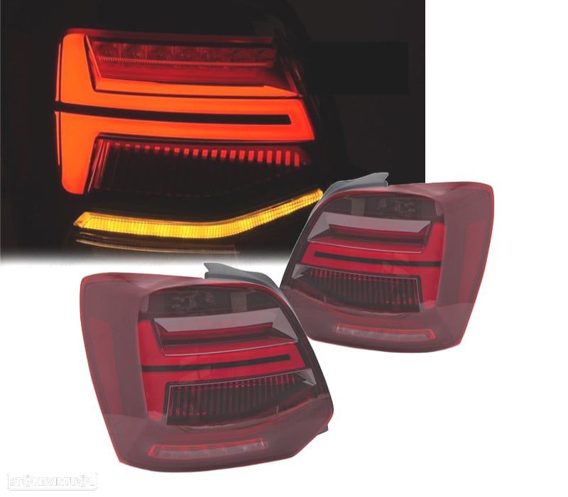 FAROLINS PARA VOLKSWAGEN VW POLO V 09-17 LED VERMELHO - 1