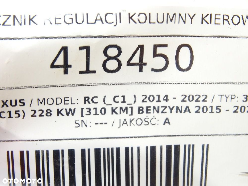 PRZEŁĄCZNIK REGULACJI KOLUMNY KIEROWNICZEJ - 49.00 PLN - LEXUS RC (_C1_) 2014 - 2022 350 AWD - 5