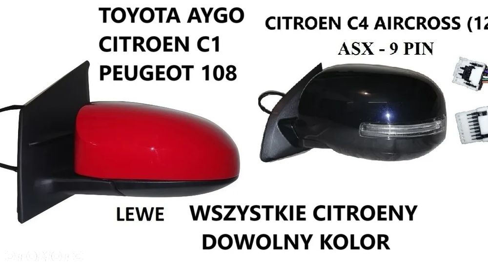 LUSTERKO CITROEN C1 C2 C3 C4 C5 Picasso Aircross Spacetorer C-Crosser C-Elysse Saxo Xsantia Zx Bx i inne - 2