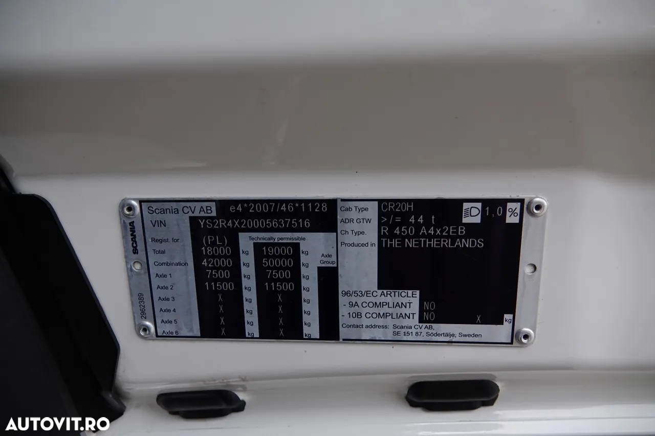 Scania R 450  / RETARDER / FULL AIRMATIC / ANVELOPE 100% / CONTRACT DE REPARARE POST-SERVICE - 36