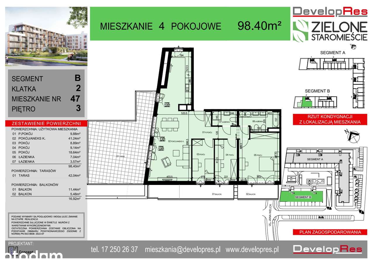 Mieszkanie dla rodziny | 98m2 | przestronny taras | 4 pokoje | B-47