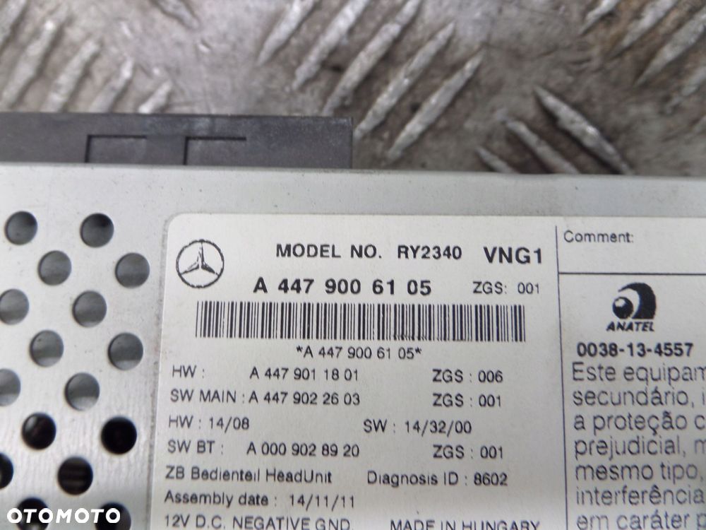 mercedes v-klasa viano w447 radio nawigacja a4479006105 - 5