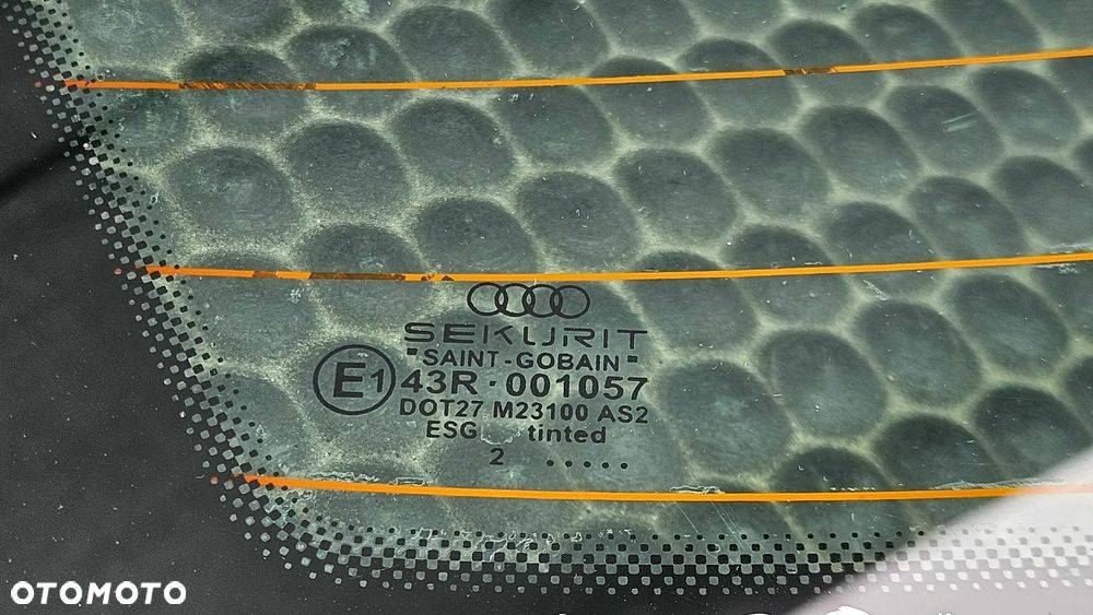 Szyba Karoseryjna Tył Tylna Podgrzewana 2002r Audi A4 B6 B7 Sedan E1 43R-001057 DOT27 M23100 AS2 ESG TINTED - 7