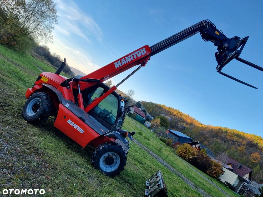 Manitou 523 MonoUltra Ładowarka teleskopowa 5m 2,3 tony Posuw wideł Hydr. łyżka Klima 2x kamera PERKINS z Komuny Norweskiej! Jak Nowa 3136 mtg Zero luzów wycieków SERWISY DEKRA - 13