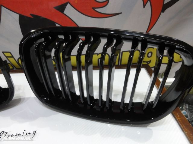 Grelha frontal BMW F20 / F21 11-15 M2 look / dupla lamina preto piano brilhante - 8