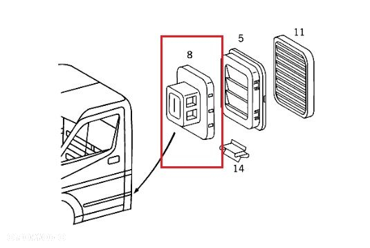 MERCEDES SPRINTER Kratka wentylacji kabiny wewnetrzne OE - 2