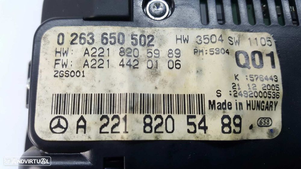 TELA/ECRÃ MULTIFUNÇÕES MERCEDES CLASE S (W221) BERLINA 320 / 350 CDI (221.022) - 9