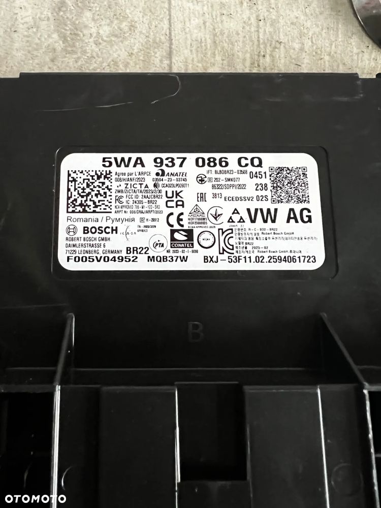 MODUŁ STEROWNIK KOMFORTU 5WA937086CQ SKODA OCTAVIA IV VW GOLF VIII A3 8Y 2025R - 2