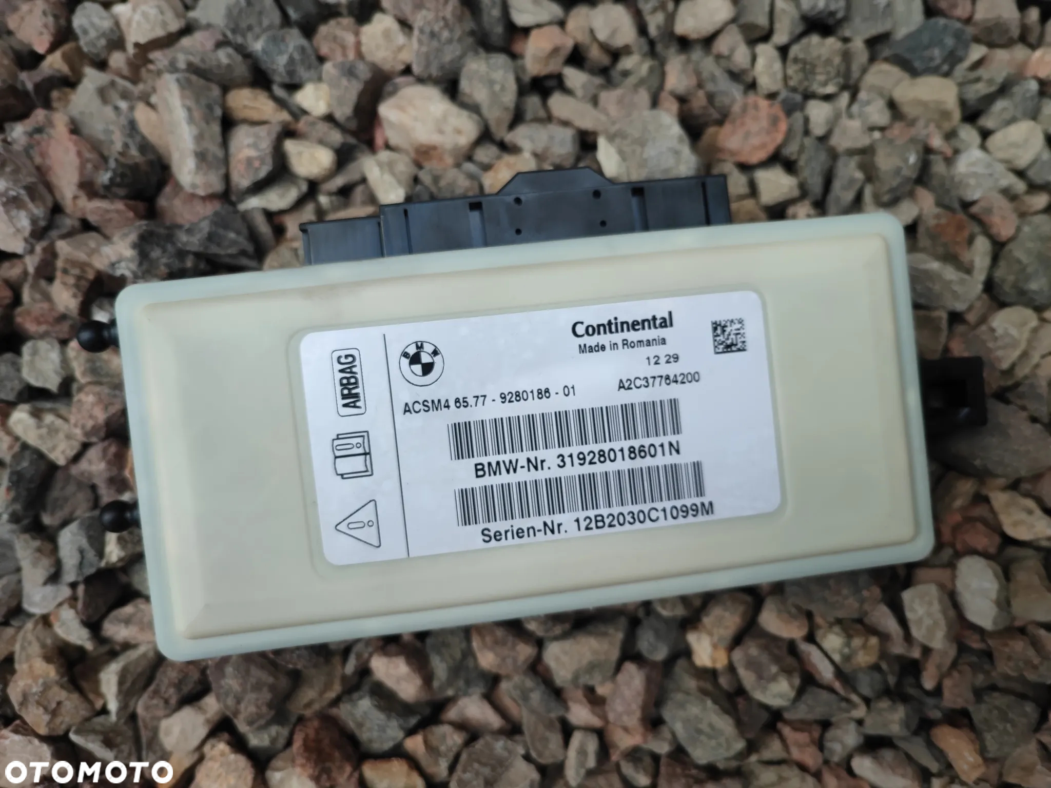 BMW ORYGINALNY STEROWNIK PODUSZEK POWIETRZNYCH / MODUŁ AIRBAG POD SYSTEM AKTYWNA OCHRONA PIESZYCH O NR. 65 77 9 280 186 /  65 77 9 461 916 OEM SPRAWNY W 100% - 2