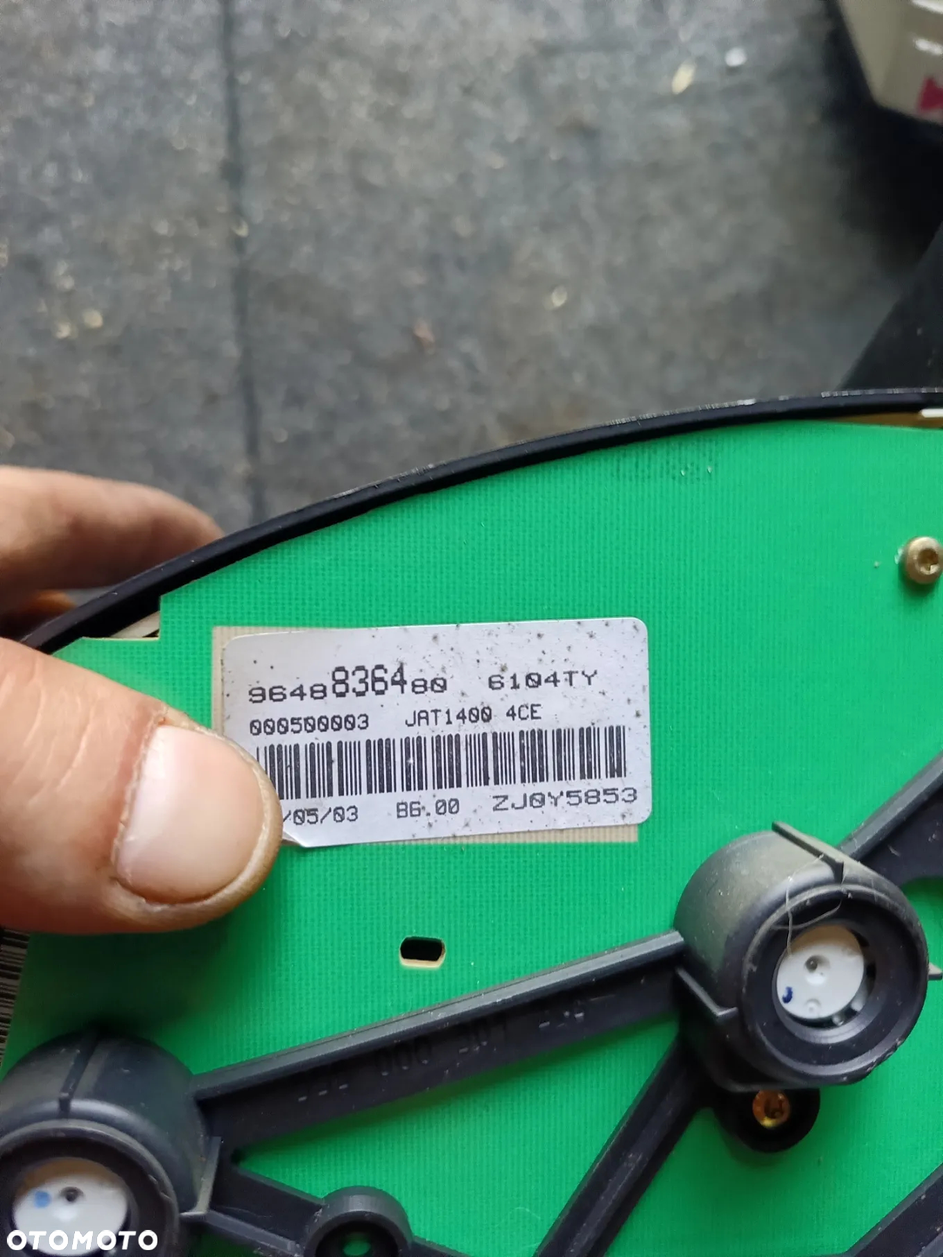LICZNIK ZEGAR ZEGARY PEUGEOT 206 9648836480 - 3