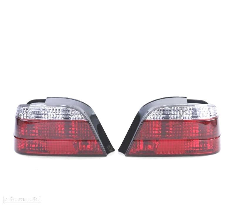 FAROLINS TRASEIROS BMW E38 94-01 VERMELHO BRANCO - 4