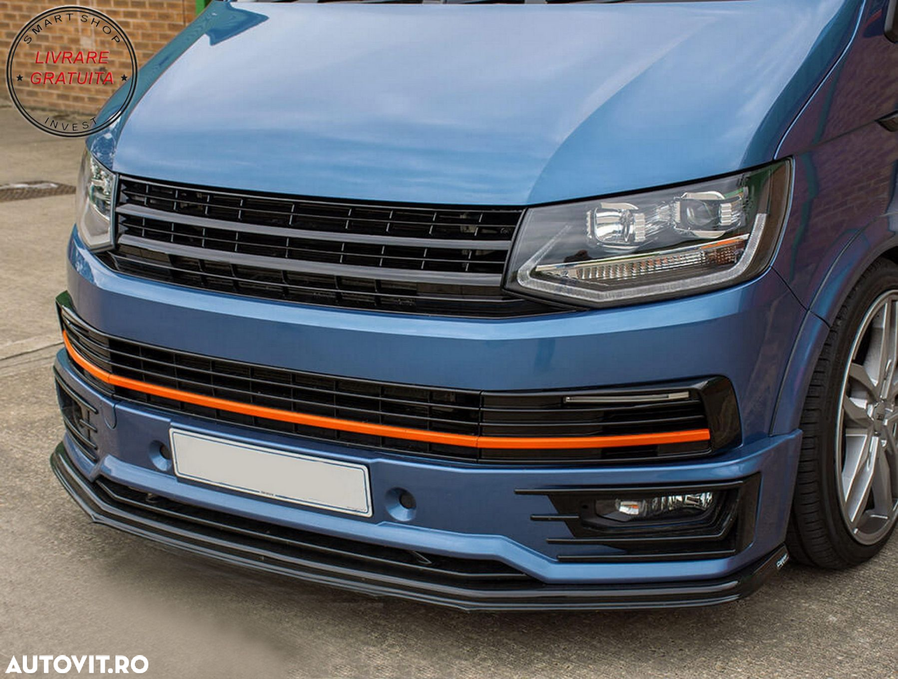 Grila Centrala fara emblema VW T6 Bus Transporter (04.2015-2019) Negru Mat- livrare gratuita - 7