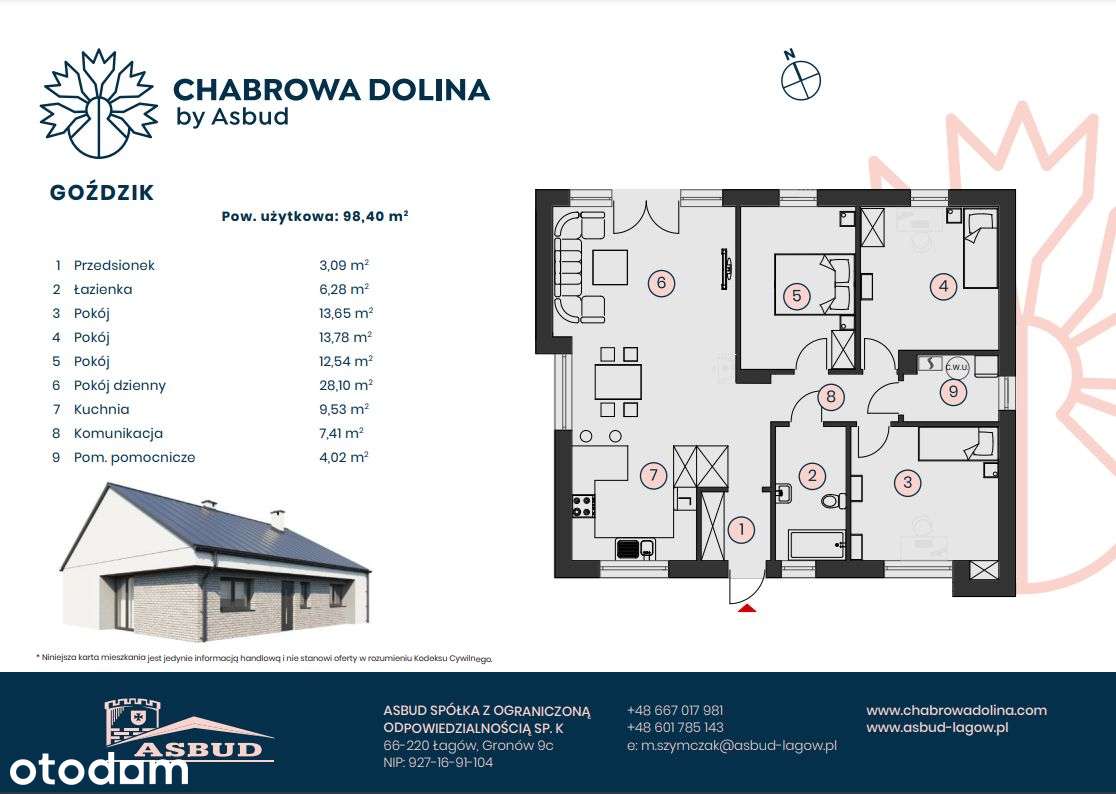 CHABROWA DOLINA - Dom 98,40m2 pod Świebodzinem - Pełny obrazek: 2/5