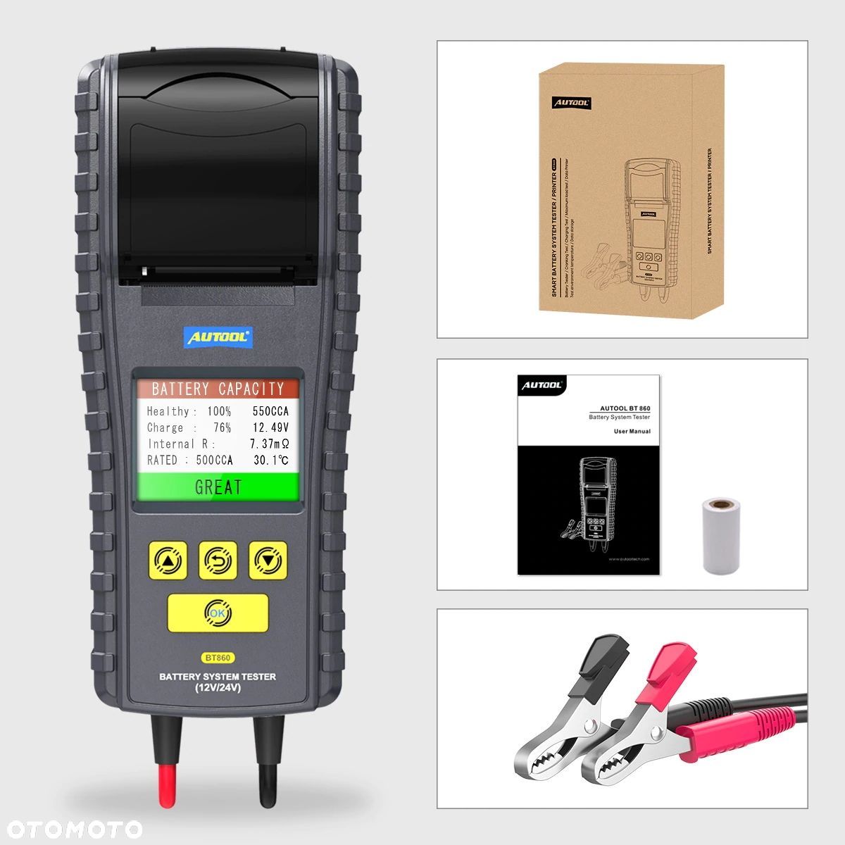 TESTER DO BATERI AKUMULATORÓW 12v 24v Autool BT860 - 1