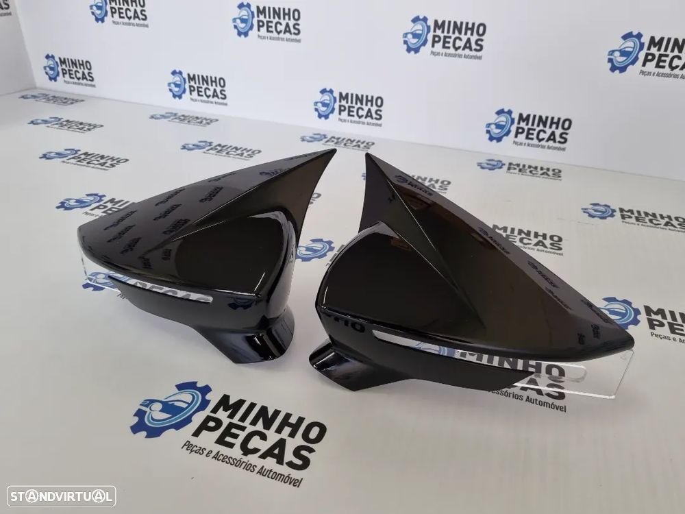 Capas de Espelho Seat Leon Mk3 5F/ Ibiza MK5 Preto Brilho - 4