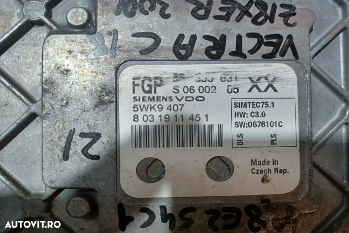 ECU Calculator Motor 5WK9407 - 1.8  5WK9407 - 1.8 Opel Vectra C [2002 - 3