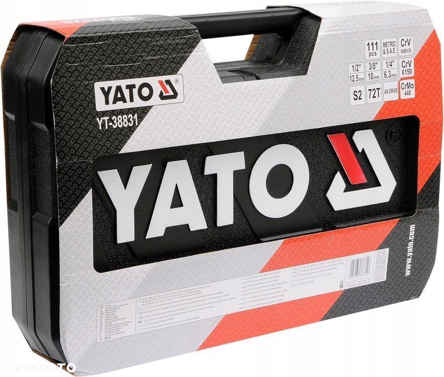 YATO KLUCZE NASADOWE ZESTAW NARZĘDZI KLUCZY 111el. 1/4" 3/8" 1/2" YT-38831 - 5