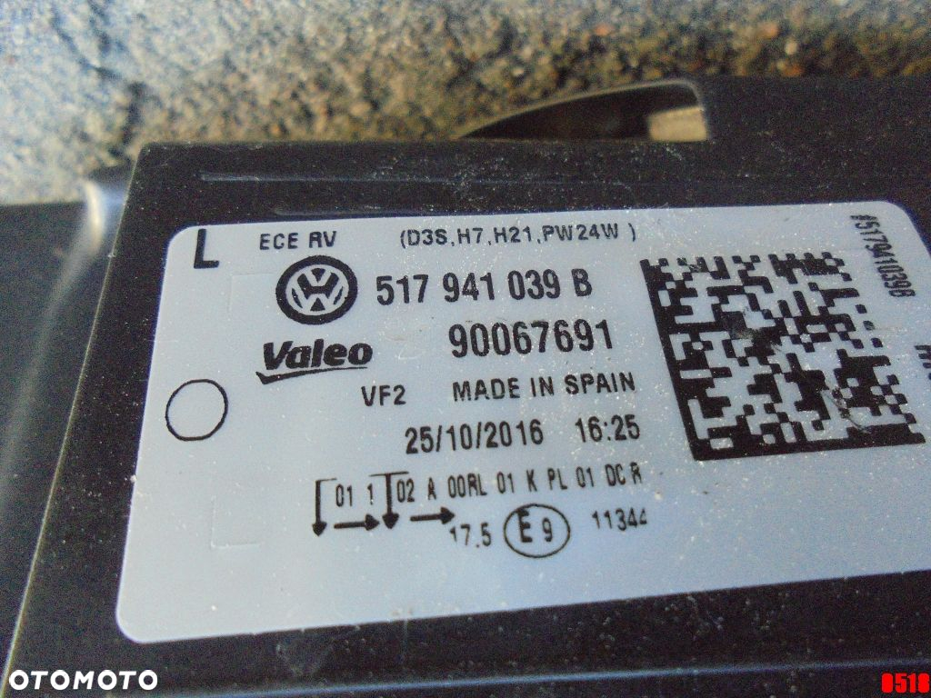Lampa lewa prawa Xenon VW Golf Sportsvan VII 517 - 6