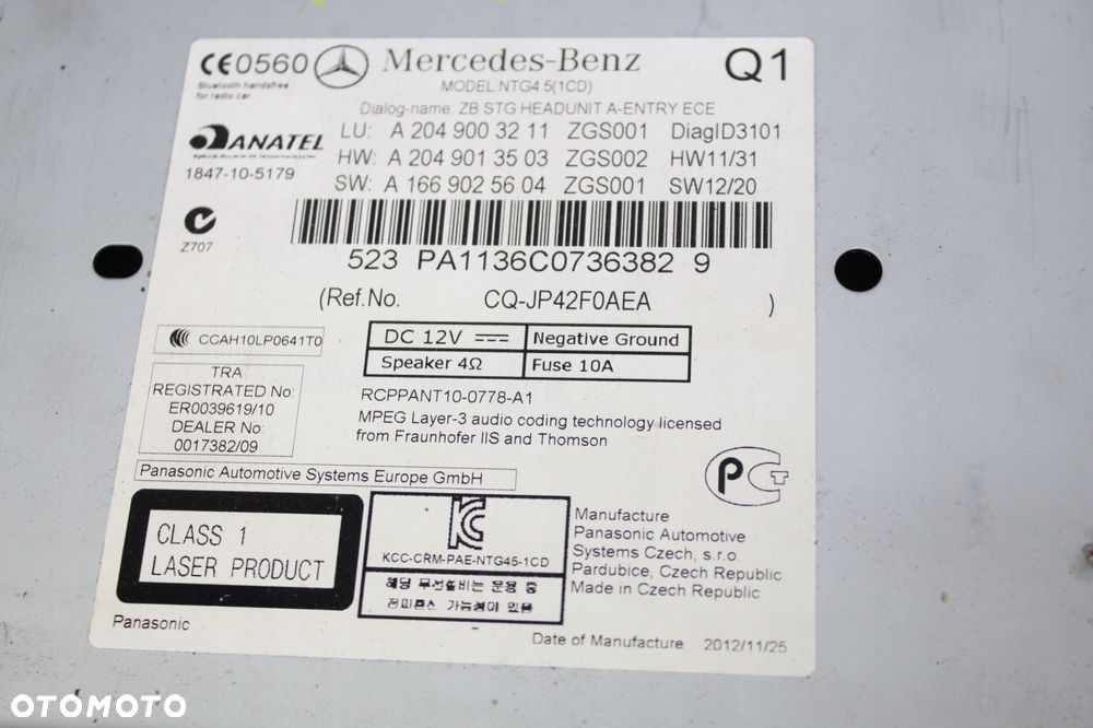 MERCEDES W204 07-14 RADIO FABRYCZNE NAWIGACJA - 2