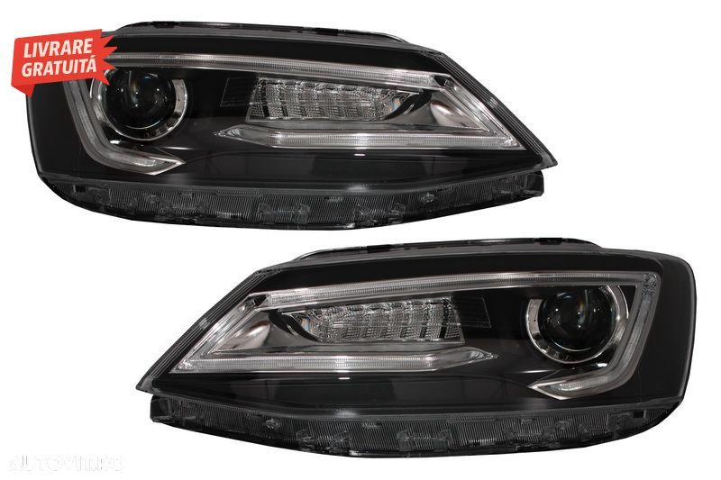 Faruri LED DRL VW Jetta Mk6 VI Non GLI (2011-2017) Semnal Dinamic Secvential Demon- livrare gratuita - 1