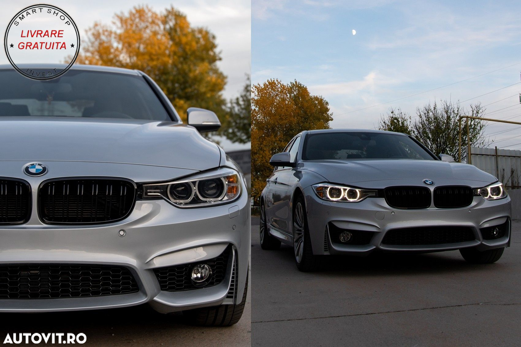 Grile Centrale BMW Seria 3 F30 (2011+) Piano Black M Design- livrare gratuita - 8