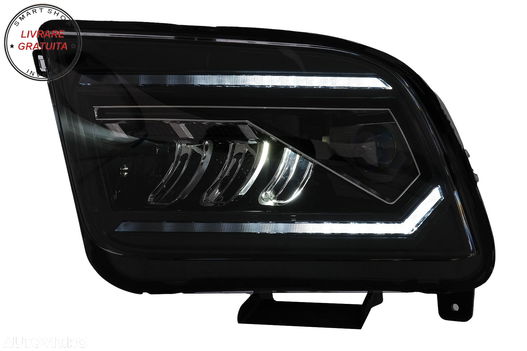 Faruri Full LED Ford Mustang V Pre-Facelift (2005-2009) Negru cu Semnal Dinamic Se- livrare gratuita - 5