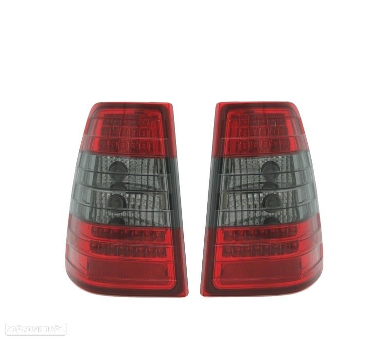 FAROLINS TRASEIROS LED MERCEDES E W124 KOMBI 85-95 VERMELHO AFUMADO - 1