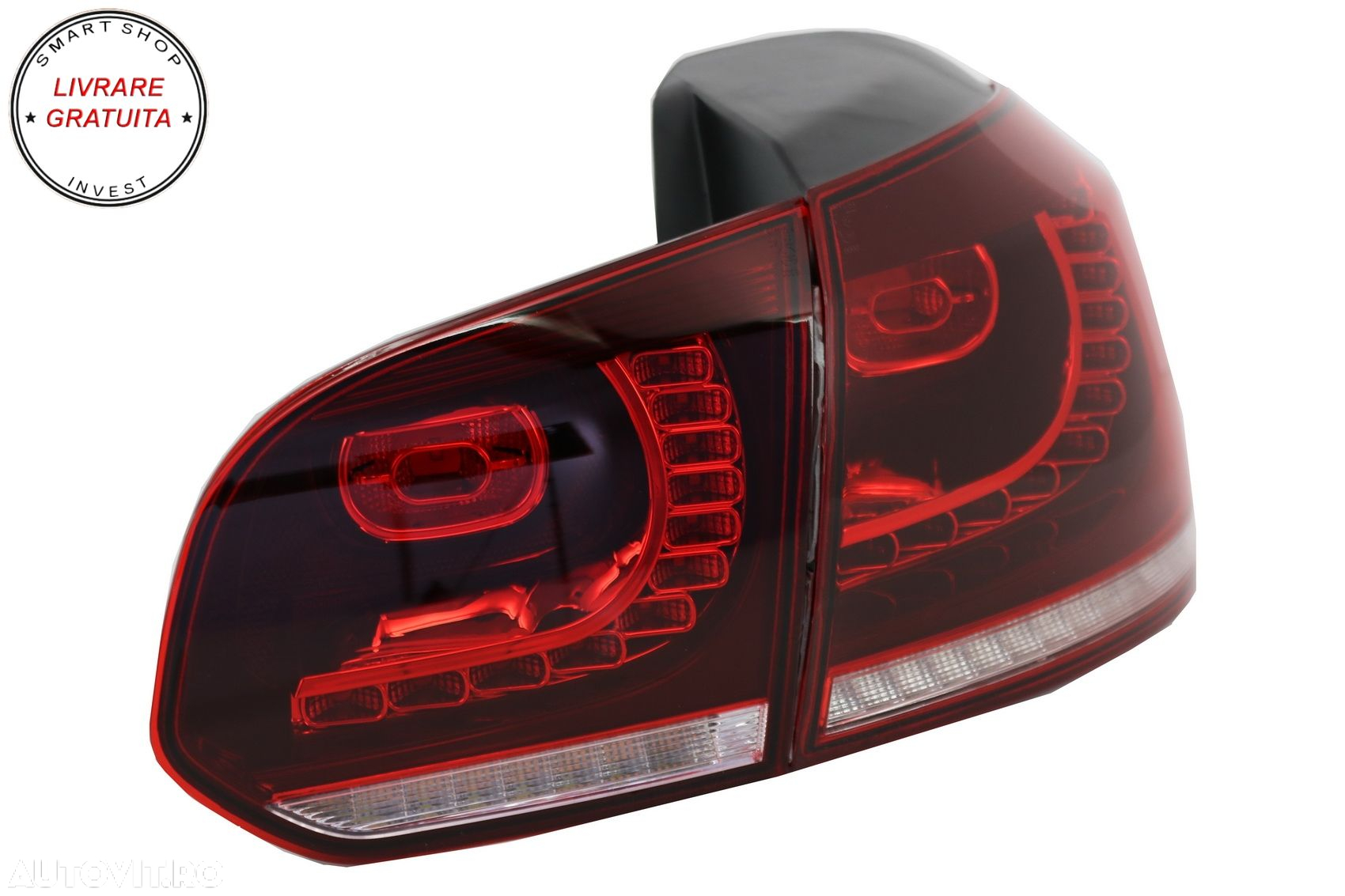 Stopuri FULL LED VW Golf 6 VI (2008-2013) R20 Design Semnal Secvential Dinamic- livrare gratuita - 5