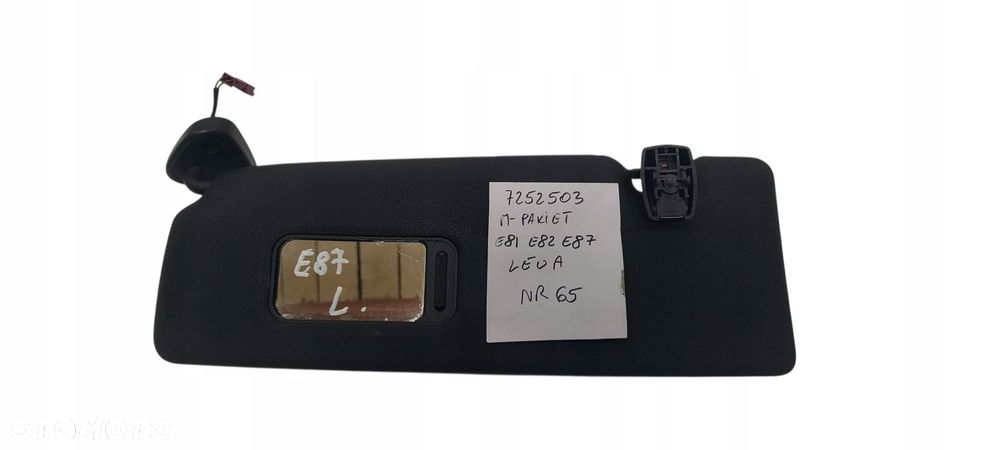 Bmw E81 E82 E87 Daszek Osłona Przeciwsłoneczna Lewa M-Pakiet 7252503 Nr 65 - 1